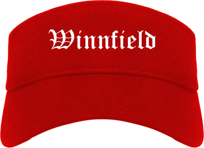 Winnfield Louisiana LA Old English Mens Visor Cap Hat Red