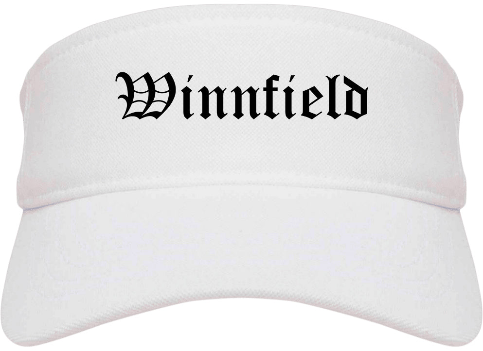 Winnfield Louisiana LA Old English Mens Visor Cap Hat White