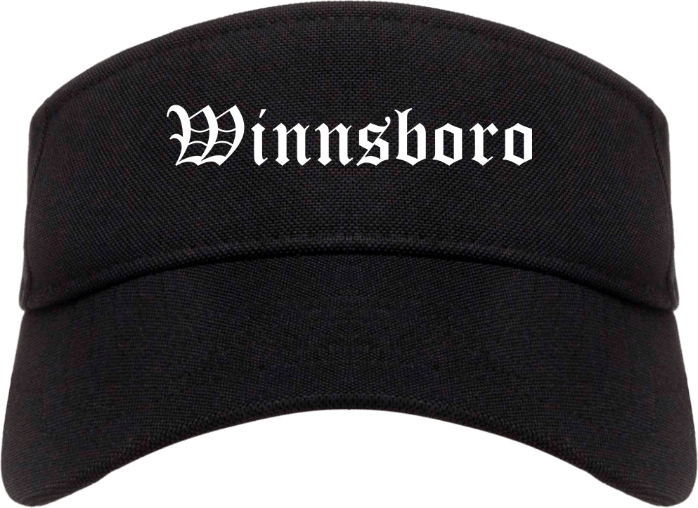 Winnsboro Louisiana LA Old English Mens Visor Cap Hat Black