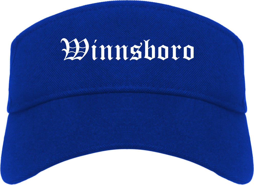 Winnsboro Louisiana LA Old English Mens Visor Cap Hat Royal Blue