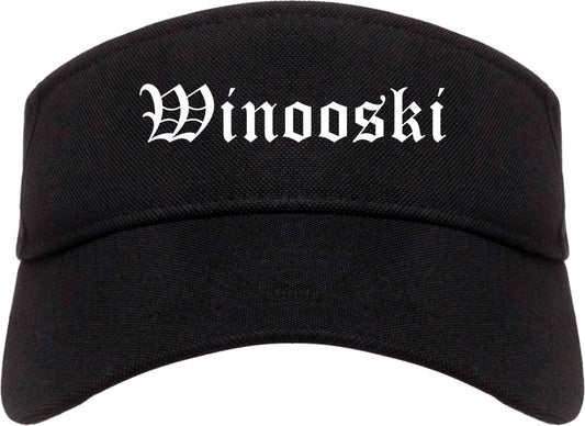 Winooski Vermont VT Old English Mens Visor Cap Hat Black