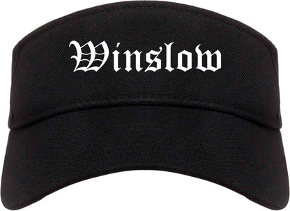 Winslow Arizona AZ Old English Mens Visor Cap Hat Black