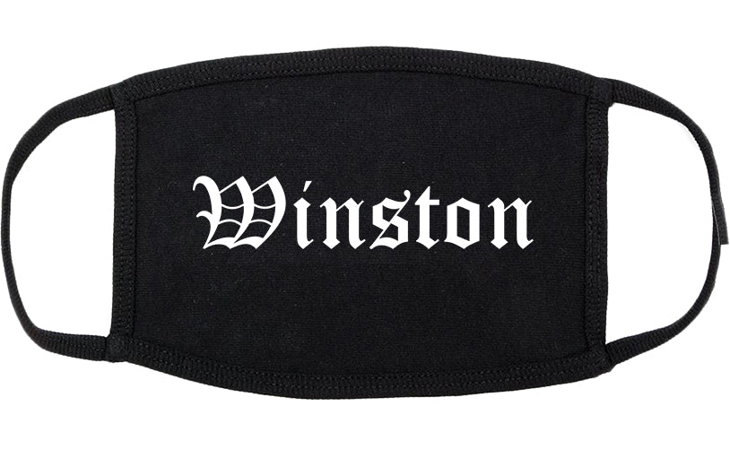 Winston Oregon OR Old English Cotton Face Mask Black