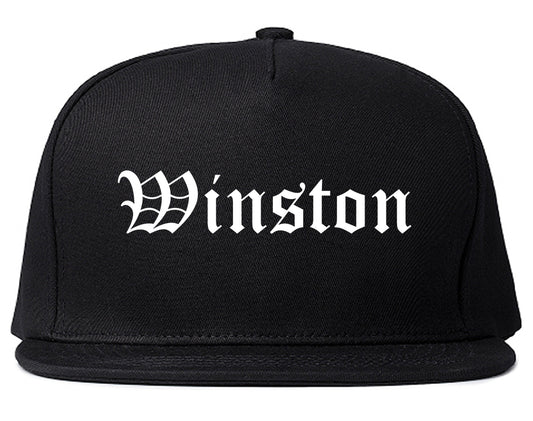 Winston Oregon OR Old English Mens Snapback Hat Black