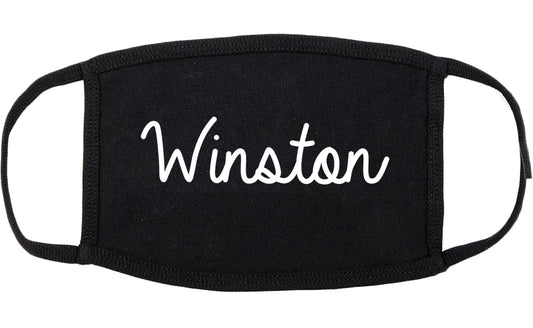 Winston Oregon OR Script Cotton Face Mask Black