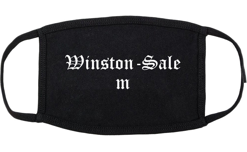 Winston Salem North Carolina NC Old English Cotton Face Mask Black