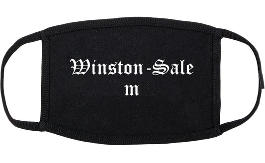 Winston Salem North Carolina NC Old English Cotton Face Mask Black