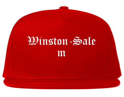 Winston Salem North Carolina NC Old English Mens Snapback Hat Red