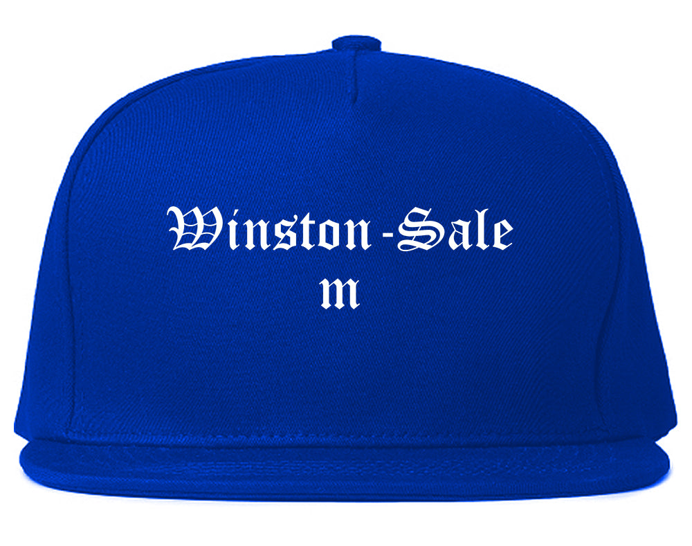 Winston Salem North Carolina NC Old English Mens Snapback Hat Royal Blue