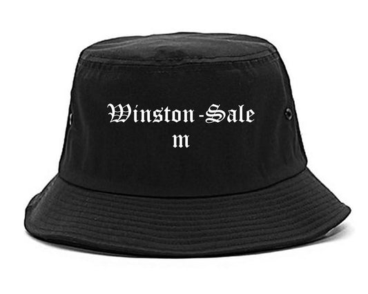 Winston Salem North Carolina NC Old English Mens Bucket Hat Black