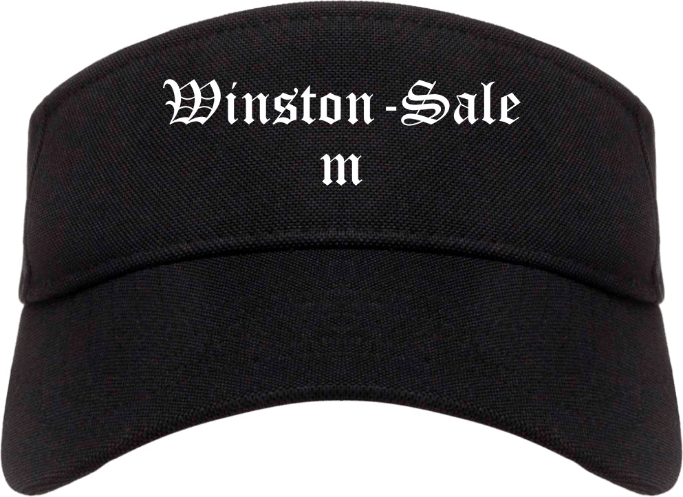 Winston Salem North Carolina NC Old English Mens Visor Cap Hat Black