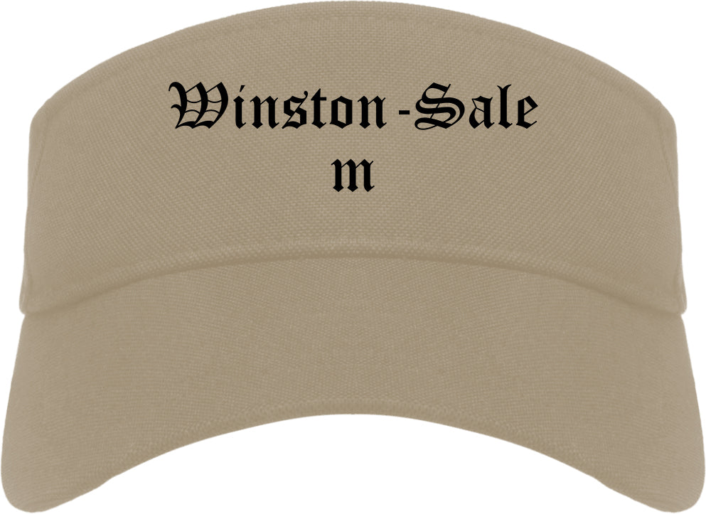 Winston Salem North Carolina NC Old English Mens Visor Cap Hat Khaki