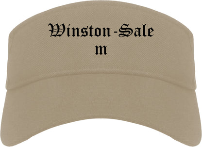 Winston Salem North Carolina NC Old English Mens Visor Cap Hat Khaki
