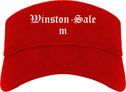 Winston Salem North Carolina NC Old English Mens Visor Cap Hat Red
