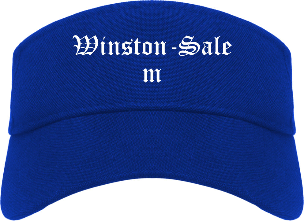Winston Salem North Carolina NC Old English Mens Visor Cap Hat Royal Blue