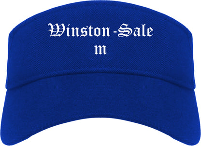 Winston Salem North Carolina NC Old English Mens Visor Cap Hat Royal Blue