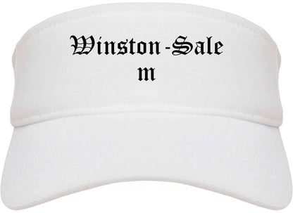 Winston Salem North Carolina NC Old English Mens Visor Cap Hat White