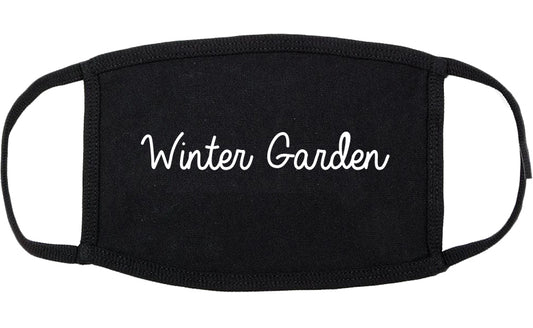 Winter Garden Florida FL Script Cotton Face Mask Black