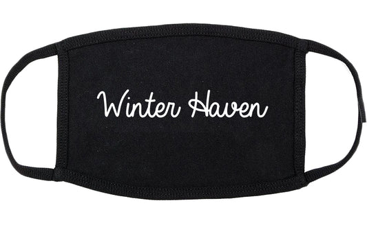 Winter Haven Florida FL Script Cotton Face Mask Black
