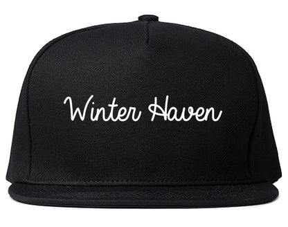 Winter Haven Florida FL Script Mens Snapback Hat Black