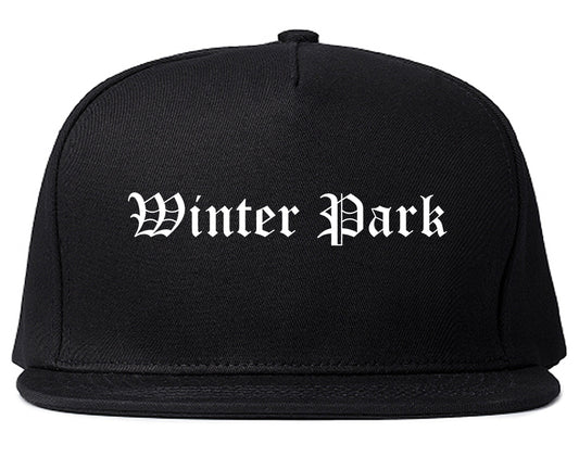 Winter Park Florida FL Old English Mens Snapback Hat Black