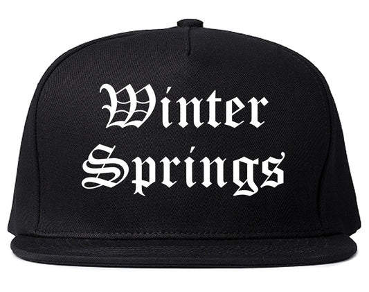 Winter Springs Florida FL Old English Mens Snapback Hat Black