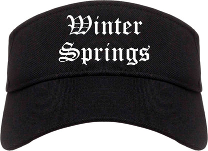 Winter Springs Florida FL Old English Mens Visor Cap Hat Black