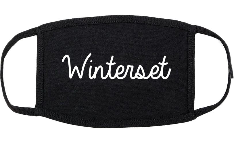 Winterset Iowa IA Script Cotton Face Mask Black