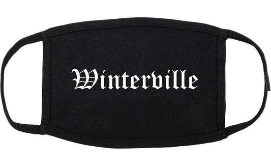 Winterville North Carolina NC Old English Cotton Face Mask Black