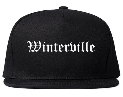 Winterville North Carolina NC Old English Mens Snapback Hat Black