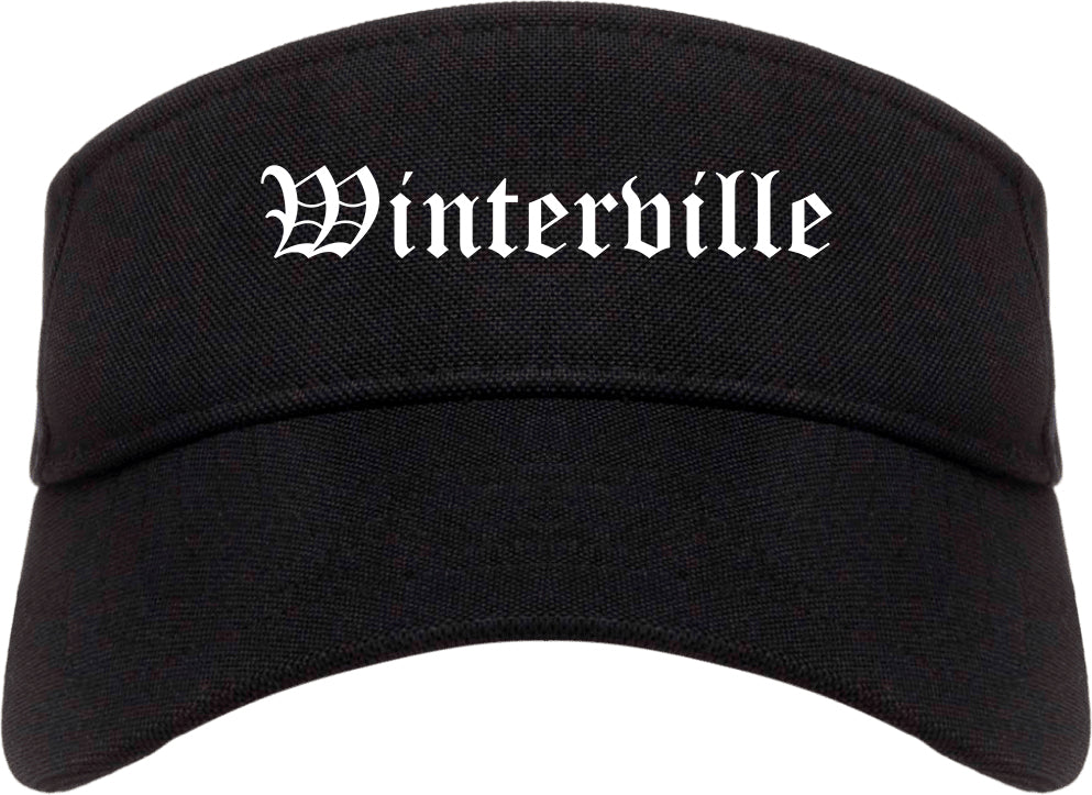 Winterville North Carolina NC Old English Mens Visor Cap Hat Black