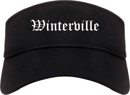 Winterville North Carolina NC Old English Mens Visor Cap Hat Black