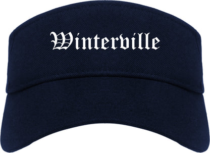 Winterville North Carolina NC Old English Mens Visor Cap Hat Navy Blue
