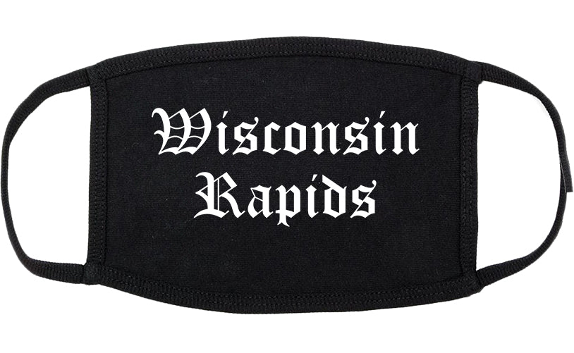 Wisconsin Rapids Wisconsin WI Old English Cotton Face Mask Black