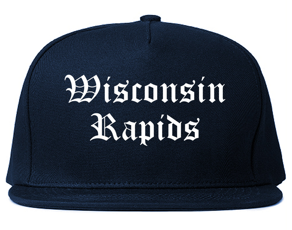 Wisconsin Rapids Wisconsin WI Old English Mens Snapback Hat Navy Blue