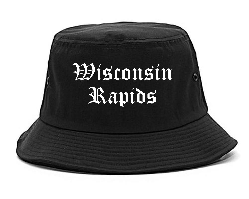 Wisconsin Rapids Wisconsin WI Old English Mens Bucket Hat Black