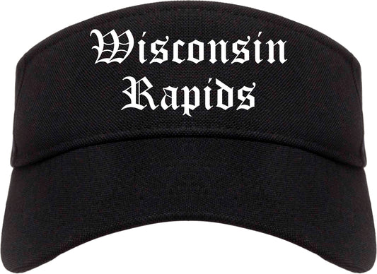 Wisconsin Rapids Wisconsin WI Old English Mens Visor Cap Hat Black