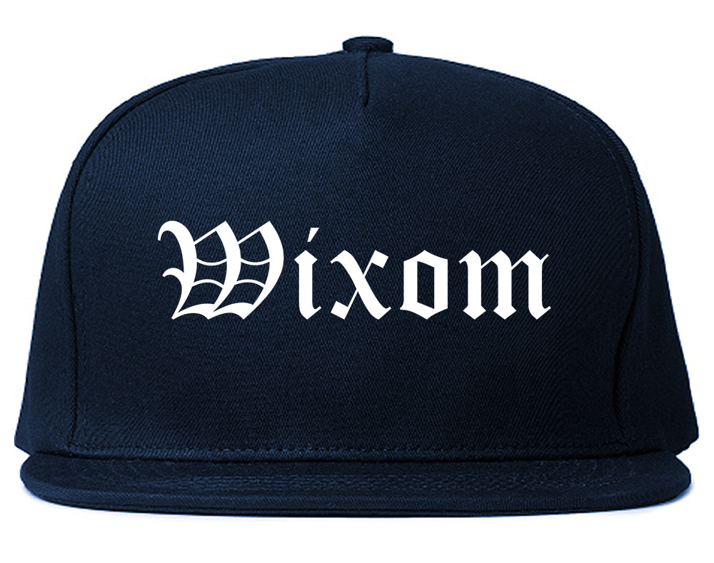 Wixom Michigan MI Old English Mens Snapback Hat Navy Blue