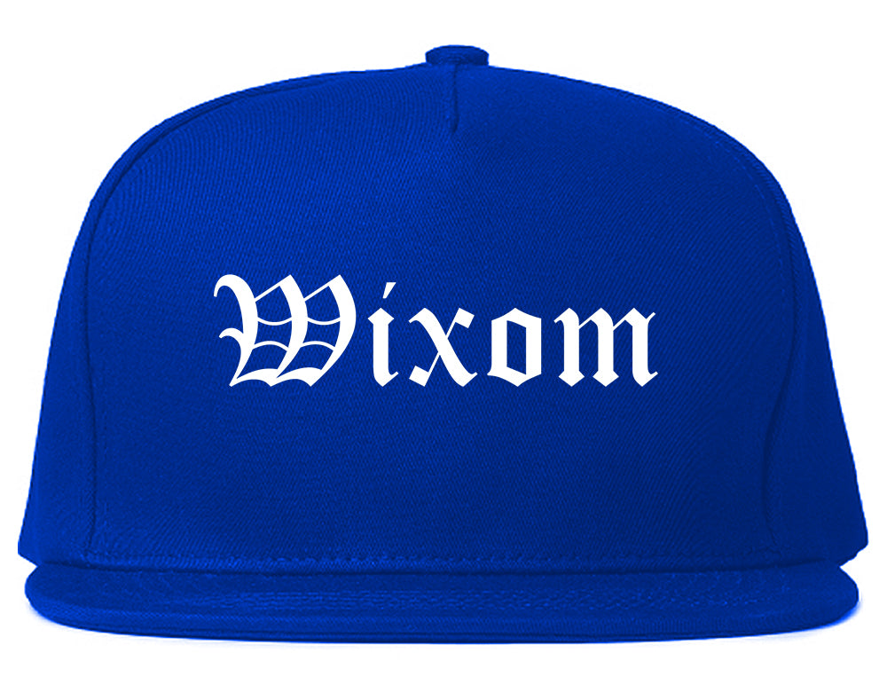 Wixom Michigan MI Old English Mens Snapback Hat Royal Blue