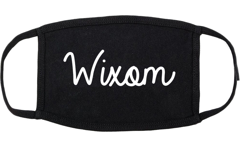 Wixom Michigan MI Script Cotton Face Mask Black