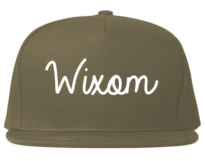 Wixom Michigan MI Script Mens Snapback Hat Grey