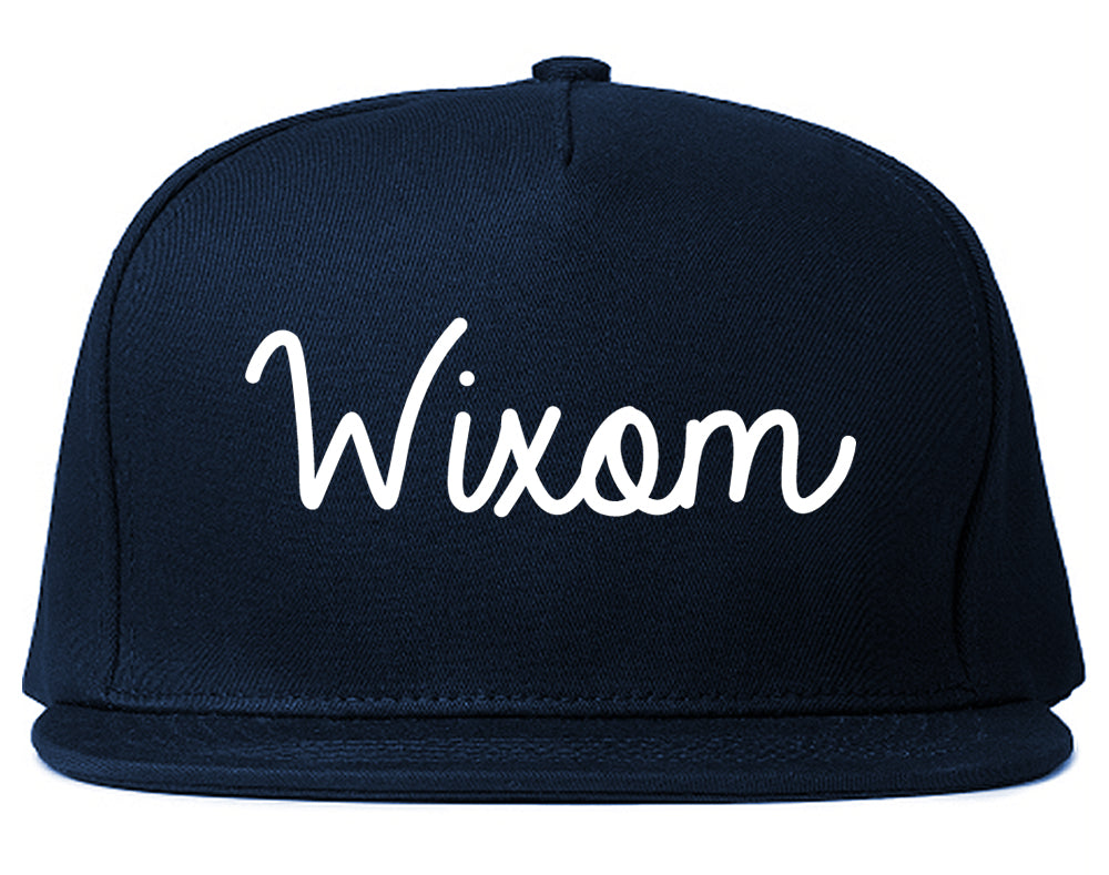 Wixom Michigan MI Script Mens Snapback Hat Navy Blue