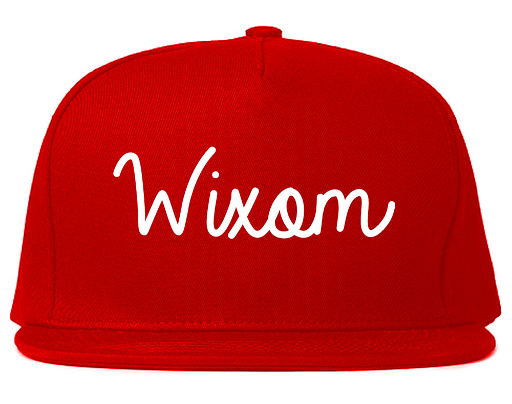 Wixom Michigan MI Script Mens Snapback Hat Red