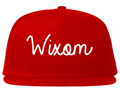 Wixom Michigan MI Script Mens Snapback Hat Red