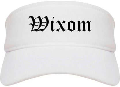 Wixom Michigan MI Old English Mens Visor Cap Hat White