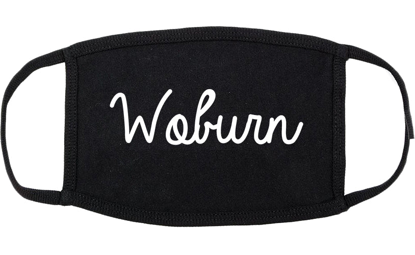 Woburn Massachusetts MA Script Cotton Face Mask Black