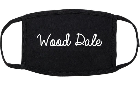 Wood Dale Illinois IL Script Cotton Face Mask Black