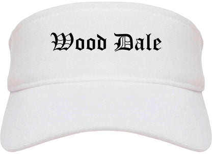 Wood Dale Illinois IL Old English Mens Visor Cap Hat White