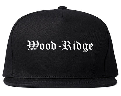 Wood Ridge New Jersey NJ Old English Mens Snapback Hat Black