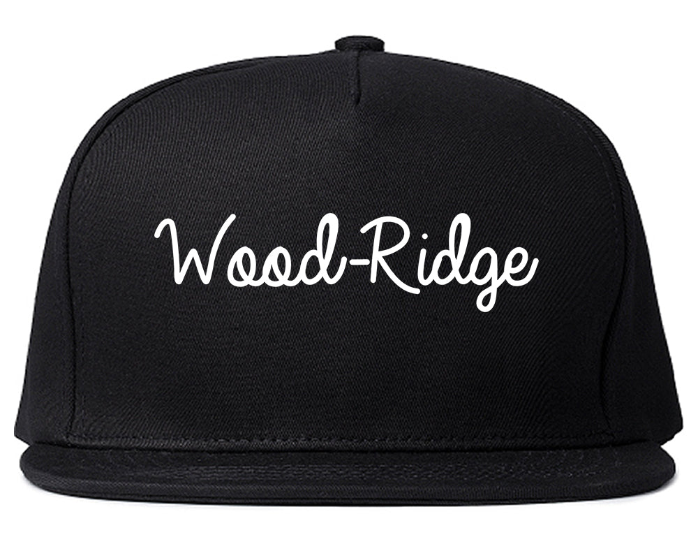 Wood Ridge New Jersey NJ Script Mens Snapback Hat Black